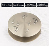 Artiwell Universal Bathroom Sink Drain Stopper, Fits Most Pop-Up Drains for Vessel Sink Lavatory Vanity, Sink Drain Strainer with Detachable Hair Catcher, Tested by Plumber in US (Brushed Nickel)