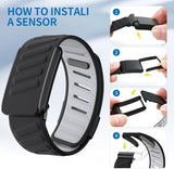 Comfort Durable Silicone Wristband Compatible with WHOOP 4.0 Band, Soft Silicone Sports Loop Strap for Men & Women, with U Shapped Connector