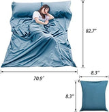 Sleeping Bag Liner Lightweight Compact Sleeping Bag Sack Portable Clean Travel Sheet Camping Sleep Sheet for Backpacking Hotel Hiking
