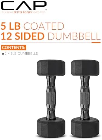 CAP Barbell Coated Dumbbell Weight | Multiple Options Pairs & Sets