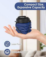 Collapsible Water Bottles, 4 Pack BPA-Free Silicone Foldable Water Bottle Cup with Straw Strap, Leak-Proof Durable Lightweight Bottle for Gym Travel Camping Hiking Running Sport