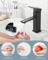 Bathroom Faucets Set with Pop Up Drain, Modern Single Handle Black Bathroom Sink Faucet w/Deck Plate(1 or 3 Hole), Farmhouse RV Vanity Sink Faucet-2 Sets, baño lavamanos Llave