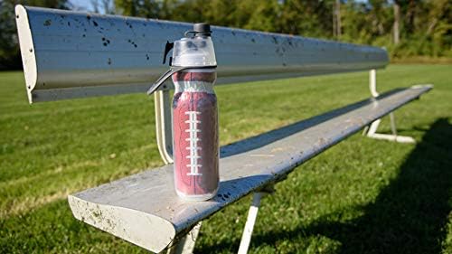O2COOL Mist N Sip 2-in-1 Misting Water Bottle, 20 oz (2 Pack Football), Reusable Sports Bottle with Pull Top Spout & High Flow Rate - BPA Free, Insulated, Lightweight