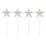 Morning View American Flag Barn Star Garden Stake Set of 4, Metal Patriotic Garden Stake Decorative USA Yard Signs Outdoor US Flags Lawn Porch for 4th of July Memorial Day 15.75 Inches Tall