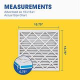 Aerostar 16x16x1 MERV 8 - 6 Count - Pleated HVAC, Furnace & Air Conditioner Filters - Removes Dust, Lint, Mold & Allergy-Causing Pollen