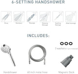 Moen 26100EP Engage 3.5-inch Six-Function Removable Handheld Showerhead with Eco-Performance and Magnetic Docking System, Chrome
