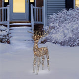 Alpine Corporation | 35" Outdoor Rattan Reindeer Decoration with 60 White LED Lights – Lighted Christmas Lawn & Yard Décor, Weather-Resistant Holiday Display