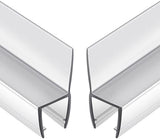 2-Pack Butecare Frameless Shower Door Side Seal Strip for 3/8" Glass Doors, Vertical Polycarbonate H-Jamb 180 Degree 78" Long