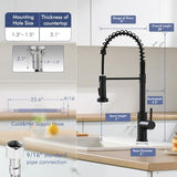 GIMILI Matte Black Touchless Kitchen Faucet Motion Sensor Activated Smart Hands Free Kitchen Faucets with Pull Down Sprayer Single Handle Spring Kitchen Sink Faucet