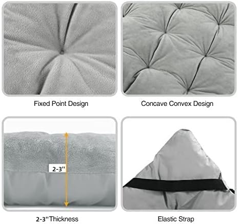 REDCAMP Folding Cot Pads for Sleeping Extra Thick, Soft Comfortable Velvet & Corduroy Cotton Camping Cot Mattress Pad for Backpacking Hiking, Black Blue Brown Grey 75x30 inches