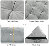 REDCAMP Folding Cot Pads for Sleeping Extra Thick, Soft Comfortable Velvet & Corduroy Cotton Camping Cot Mattress Pad for Backpacking Hiking, Black Blue Brown Grey 75x30 inches