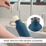 Bambaw Non-insulated Water Bottle 32oz, Blue Water Bottle with Handle, Stainless Steel Single Wall Water Bottle Dishwasher Safe, 1 Liter Water Bottles Reusable, Large Water Bottle – Aegean Blue