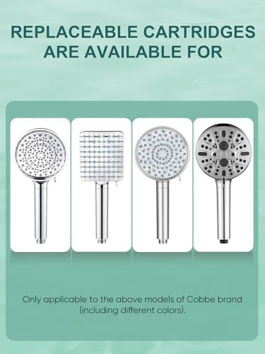 Cobbe 4 Pack Replacement Filters for Handheld Shower Head - Water Softener Filters Beads for Hard Water - Remove Chlorine - Reduces Dry Itchy Skin