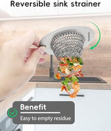 2 Pcs Kitchen Sink Strainer, Easy Clean Sink Drain Strainer, Anti-Rust Stainless Steel Sink Strainer, Anti-Clogging Strainer for Garbage Disposal, Dishwasher Safe (Patented Product)