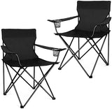 Joyfair Portable Camping Chair, Outdoor Lawn Folding Chairs for Adults, Heavy Duty Large Foldable Chairs for Beach, Fishing, Tailgating Outdoor Sport, 2 Cup Holders & Carry Bag