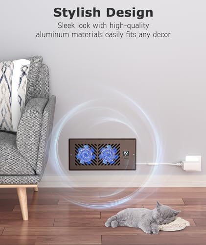 AirBlaze Z4, Quiet Register Booster Fan Fits 4”x10” Register Holes, Smart Vent Booster Fan with Thermostat Control & Remote Control, 10-Speed Control Heating Cooling AC Vent Fan (Brown)