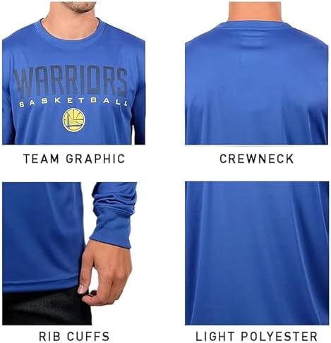 Ultra Game Men's NBA Official Super Soft Game Day Long Sleeve T-Shirt