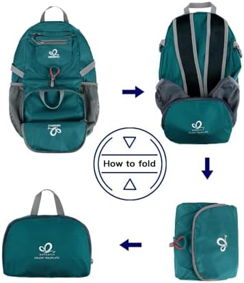 WATERFLY Small Lightweight Packable Backpack: 20l Ultra Light Foldable Travel Hiking Camping Daypack Day Pack for Man Woman