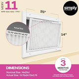 Simply 14x25x1 Air Filter, Merv 11, MPR 1000, 6 Pack, For Home AC Furnace & HVAC (Actual Size: 13.75"x24.75"x0.75") DUST, Pet, & Allergy Control