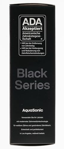 Aquasonic Black Series Ultra Whitening Toothbrush – ADA Accepted Electric Toothbrush- 8 Brush Heads & Travel Case – 40,000 VPM Electric Motor & Wireless Charging - 4 Modes w Smart Timer