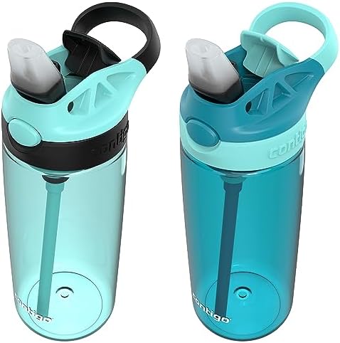 Contigo Aubrey Leak-Proof Spill-Proof Water Bottle 20oz. 2 Pack Jade/Licorice & Juniper/Jade