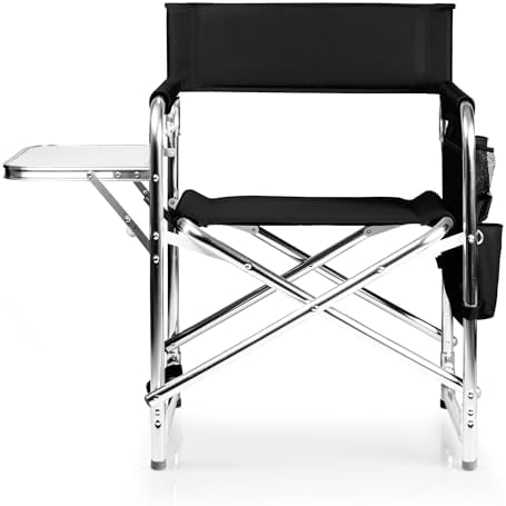 ONIVA - a Picnic Time brand - Sports Chair with Side Table, Beach Chair, Camp Chair for Adults, (Black)