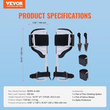 VEVOR Tree Climbing Spikes, 1 Pair Climbing Spurs, 350lbs Load Capacity Tree Climbing Gear with Straps and Spike Protectors, Arborist Equipment for Climbers, Hunting, Fruit Picking