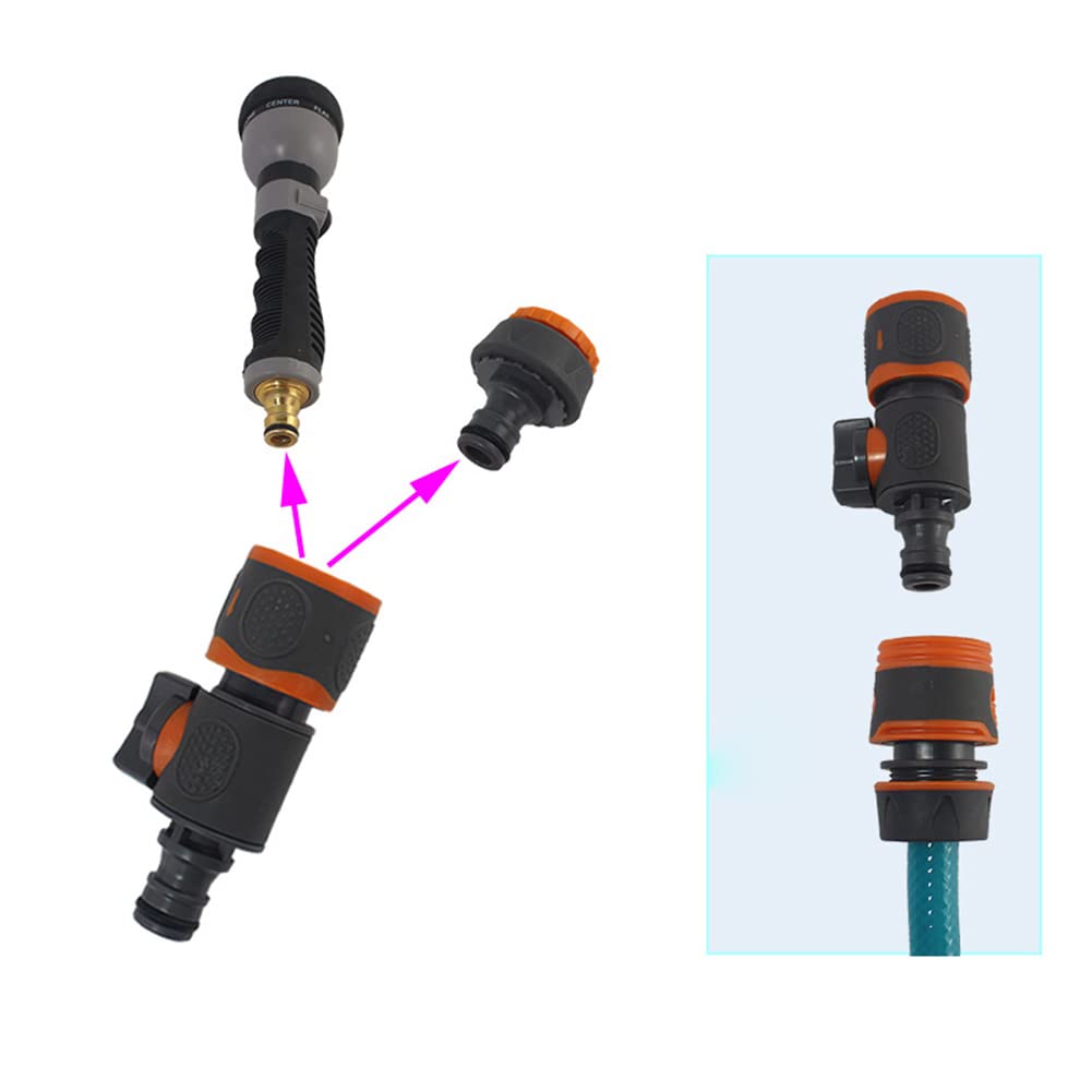 2PACK Quick Release in Line Shut Off Valve,Garden Hose Pipe in Line Tap Shut Off Valve Fitting Connect Adaptor Tool Gadget