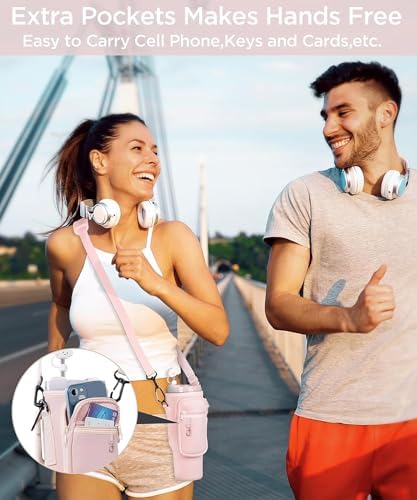 dabria Water Bottle Carrier Bag with Phone Pocket for Stanley 40/30 oz Tumbler Neoprene Water Bottle Holder Pouch with Adjustable Strap Bollus with Straw Cover & Carabiner for Stanley Cup Accessories