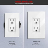 ENERLITES Screwless Decorator Wall Plate Child Safe Outlet Cover, Gloss Finish, Medium Size 1-Gang 4.88" H x 3.11" L, Unbreakable Polycarbonate Thermoplastic, SI8831M-W-10PCS, White