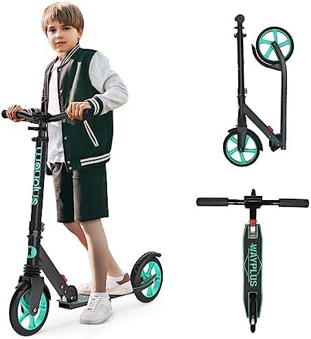 Kick Scooter for Ages 6+,Kid, Teens & Adults. Max Load 240 LBS. Foldable, Lightweight, 8IN Big Wheels for Kids, Teen and Adults, 4 Adjustable Levels. Bearing ABEC9