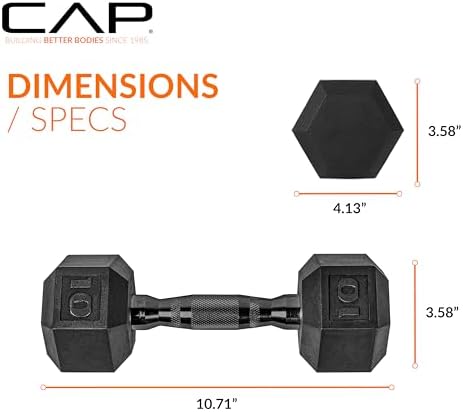 CAP Barbell Coated Dumbbell Weight | Multiple Options Pairs & Sets