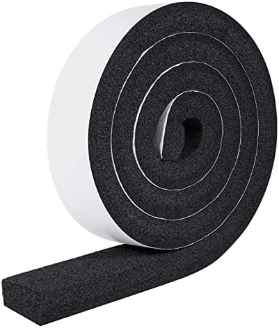 MAGZO Weather Stripping Door Seal 2 Inches W X 1 Inch T, Strong Adhesion and High Resilience Air Conditioner Foam Insulation for Furniture, Total Length 6.5 Feet (1 Roll)