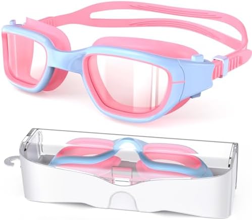 Kids Swim Goggles,Swimming Goggles for Kids 6-14, Anti-Fog UV Protection Pool Glasses for Boys Girls