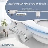 HOPOPRO Bidet Attachment for Toilet, Non-Electric Bidet Ultra-Slim Dual Nozzle (Feminine/Rear Wash), Cold Water Bidets Sprayer for Existing Toilets with Adjustable Pressure Control 1-Min Install