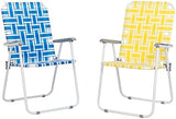 Set of 2 Patio Folding Lawn Chair, Outdoor Beach Portable Webbed Folding Camping Chair for Yard, Garden (Blue 1)
