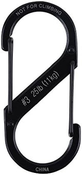 S-Biner, Size 3, Black ( 6 pack )
