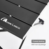 MOON LENCE Folding Beach Table, Small Folding Table, Outdoor Ultralight Aluminum Camping Table, Portable Compact Backpacking Table, Travel Table for Beach, Picnics, Cooking, Hiking
