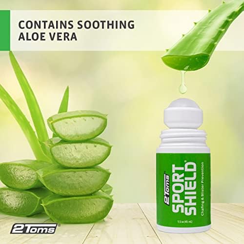 2Toms SportShield, Original Formula, All-Day Anti Chafe and Blister Prevention, Waterproof Protection from Chafing and Skin Irritation, 1.5 Ounces, 2 Bottles