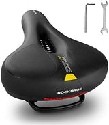 ROCKBROS Bike Seat Comfort Bike Saddle Mountain Bicycle Accessories for Men Women Soft Wide Bike Seat Cushion Dual Shock Absorbing with Reflective Strip