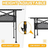 Height Adjustable Camping Table, Outdoor Folding Camping Table with Mesh Storage/Carrying Bag, Portable Aluminum Roll-up Table for Camping, Party, Backyard, BBQ