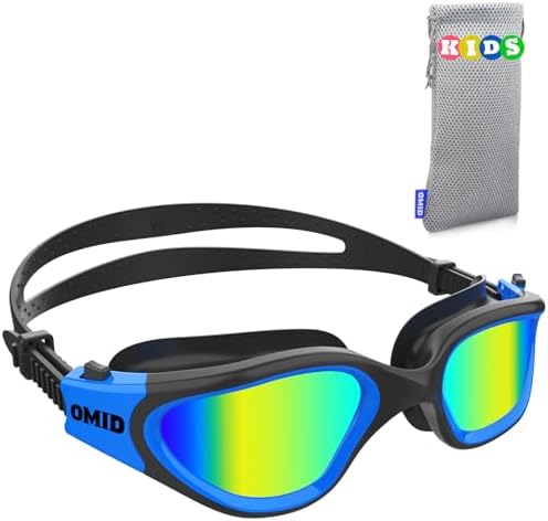 OMID Kids Swim Goggles, P2mini Polarized Swimming Goggles Comfortable for Age 6-14
