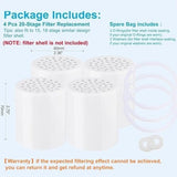4 Pc Luxau 20 Stage (Also Fit 15, 18 Stage) Shower Filter Replacement Cartridge, Shower Head Filter Refill, for Hard Water Chlorine Heavy Metal, Skin Hair, Fit Any Similar Design Shower Water Filter