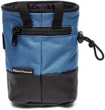Black Diamond Mojo Zip Chalk Bag with Zippered Pocket for Rock Climbing and Gym Sports