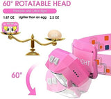 LHKNL Headlamp Flashlight, 1200 High Lumen Bright LED Rechargeable Headlight with White Red Light, 2-Pack Waterproof Motion Sensor Head Lamp, 8 Mode for Camping Running Hiking Fishing Gear- Pink