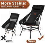 Camping Chair, Compact Backpacking Chair, Portable Folding Chair, Beach Chair with Side Pocket and headrest, Lightweight Hiking 188ZZ-SJB (Green 2 Pack)