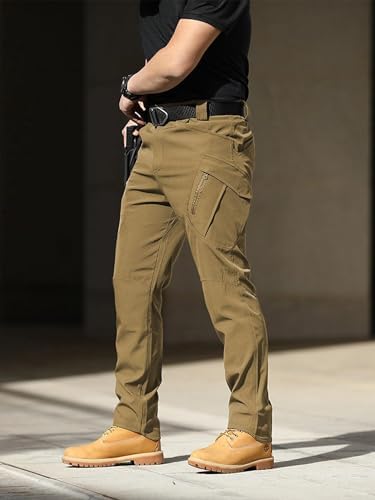 AUTIWITUA Men's Tactical Cargo Pants Water Resistant Lightweight Hiking Pants Outdoor Work Pants with Multi Pockets(No Belt)
