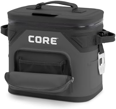CORE Magnetic Leak Proof Soft Cooler with Waterproof Zipper | Insulated Bag Portable Ice Chest Box | Best Soft Cooler for Food & Beverages for Tailgating, Car Camping, Travel, and Family Beach Picnics