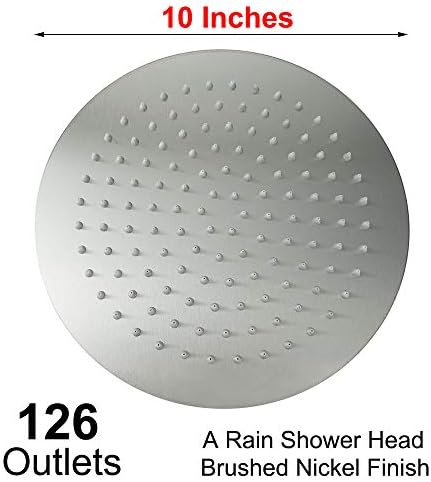 NearMoon Rain Shower Head, Ultra-Thin Design-Pressure Boosting, Awesome Some Experience, High Flow Stainless Steel Rainfall Head (10 Inch, Brushed Nickel)