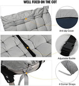 REDCAMP Folding Cot Pads for Sleeping Extra Thick, Soft Comfortable Velvet & Corduroy Cotton Camping Cot Mattress Pad for Backpacking Hiking, Black Blue Brown Grey 75x30 inches